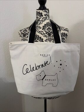 Radley London White "Celebrate" Canvas Tote Bag